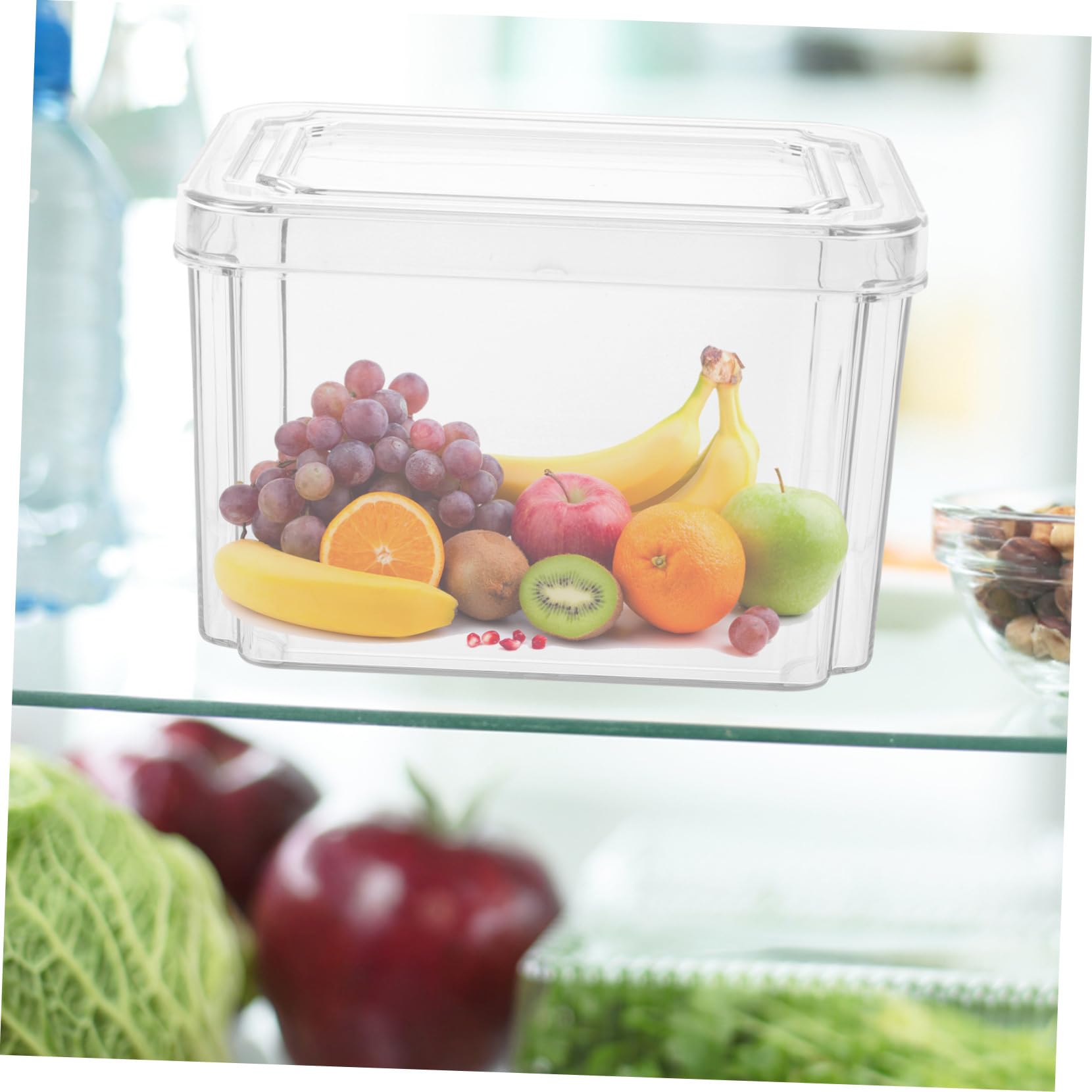 Cabilock 3 piezas Cajas Transparentes para Frigorífico Organizadores Multiusos de Almacenamiento Resistentes de Pet para Frutas Verduras y Alimentos Frescos Ahorro de Espacio Cocina