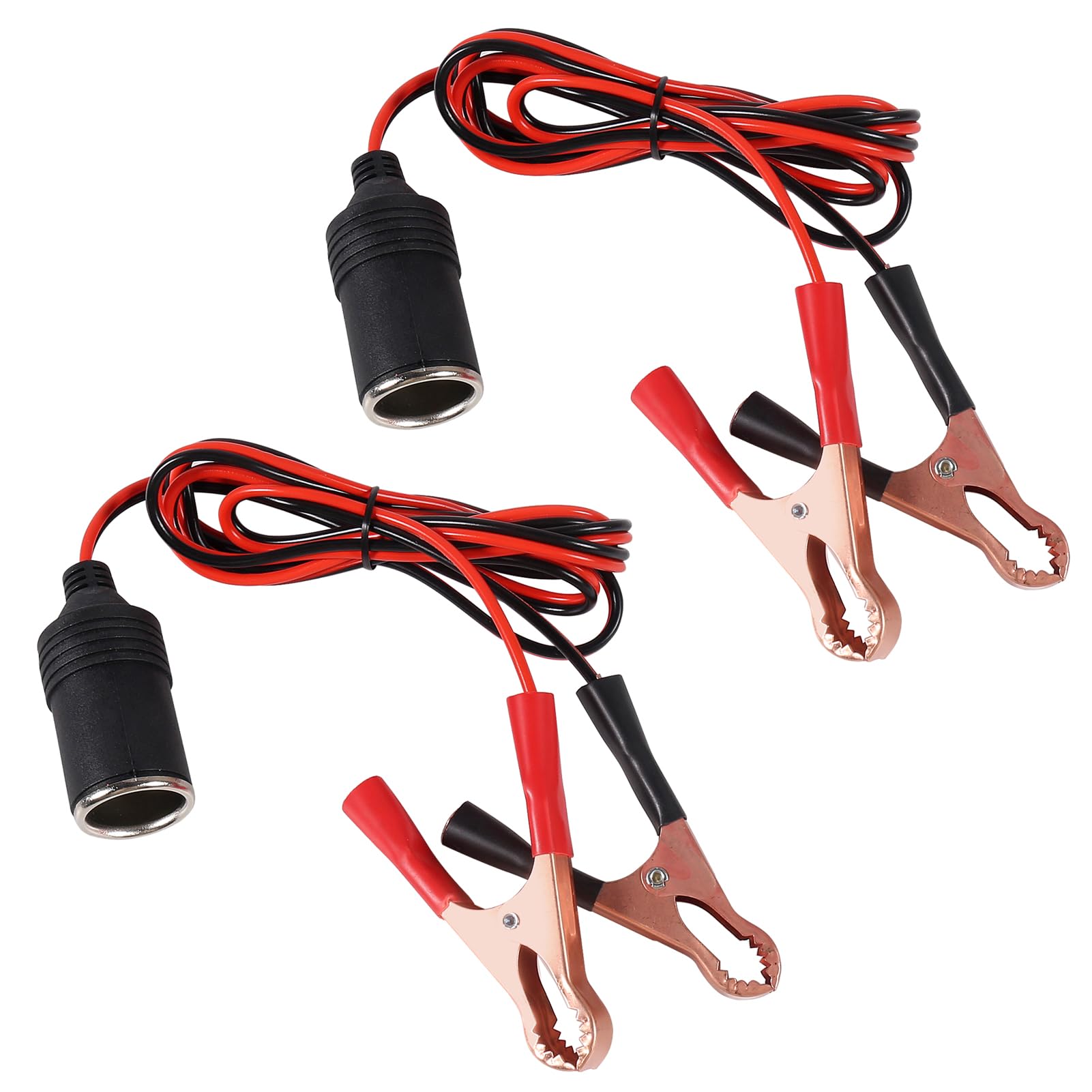 Adaptador Enchufe Hembra Encendedor Coche A Clips Cocodrilo - Cable 35 Cm, 12-24V, 10A, Para Alimentar Dispositivos