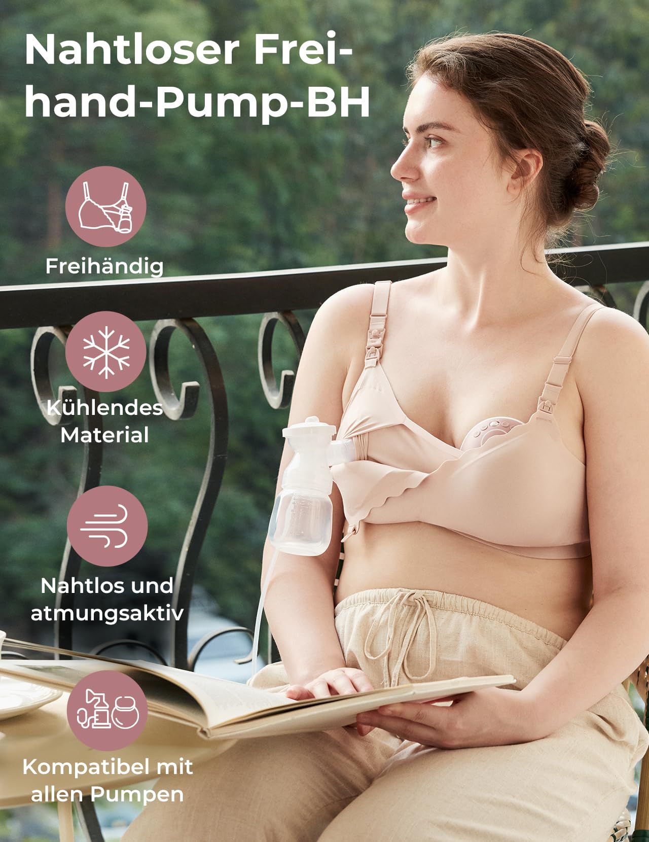momcozy 4-in-1 Still-BH – Atmungsaktiver Multifunktions-BH mit Kühlfunktion