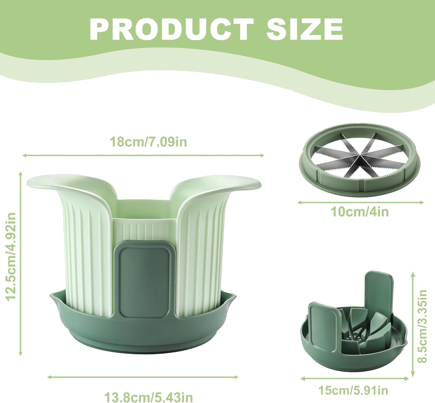 Apple Slicer, Apple Corer, Cut 8 Slices All the Way Through for Most Sizes
