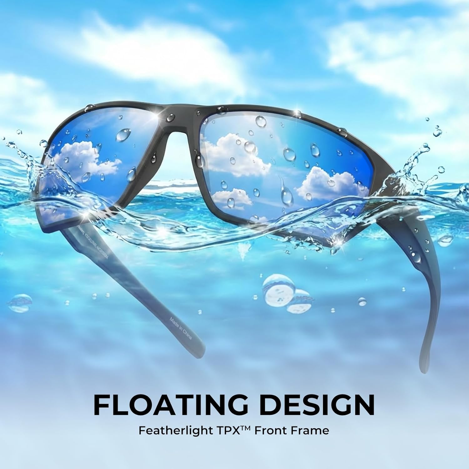 KastKing Merced Floating Polarized Sports Sunglasses, With PuriVex Protective Lens Coating, Lightweight TPX Frame, Men Women