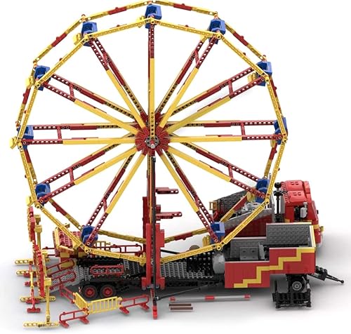 Miniatura 2 de PHYNEDI Fairground - Modelo de ladrillos de rueda grande compatible con Lego, parque de atracciones MOC, colección de construcción de bricolaje,