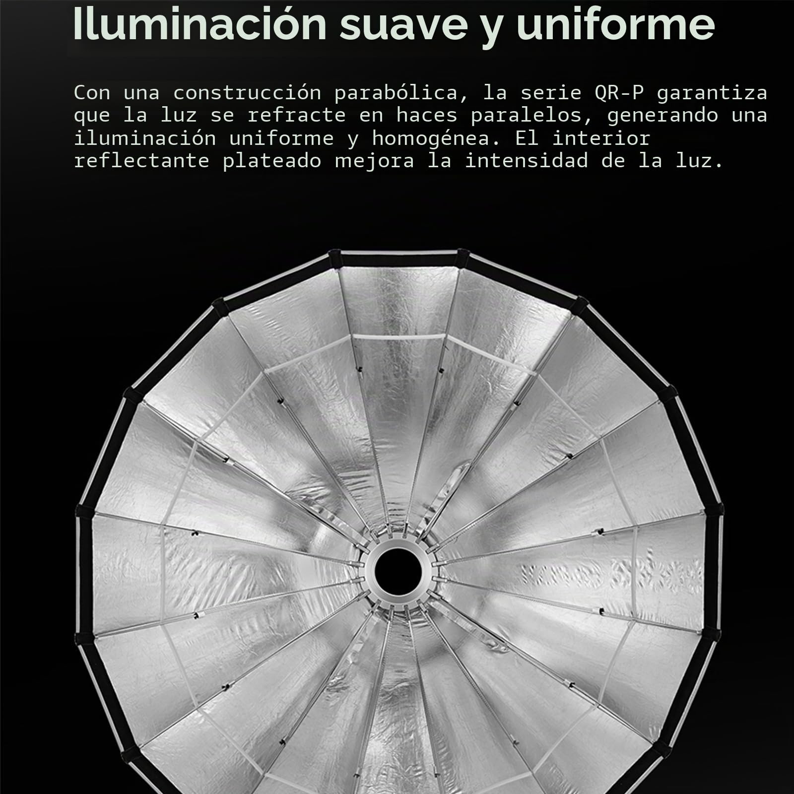 GODOX QR-P60T 60cm Softbox Profundo Parabólico de Liberación Rápida con Rejilla Profundidad de 30cm para Godox MS200-V MS300-V SK400II-V DP400III-V DP600III-V SL60W SL60IID SL60IIBi SL100D SL100Bi