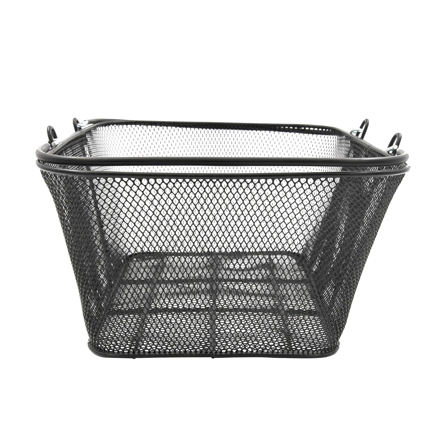 Cesta De La Compra De Metal Negro Resistente con Asas - 17 Cm De Ancho X 12 Cm De Profundidad X 7 Cm De Alto - Cesta De La Compra Ligera Y Apilable para Tiendas