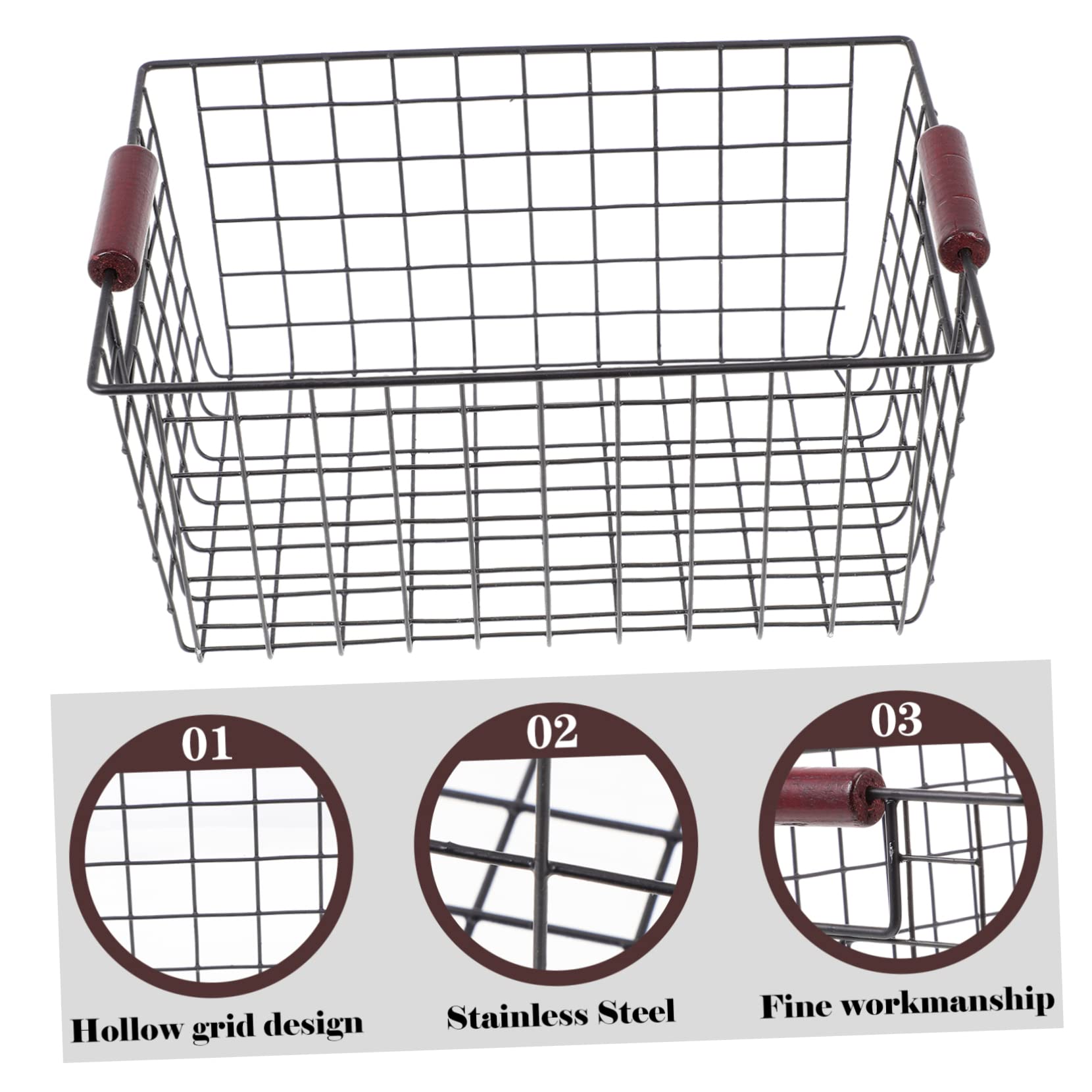 SOLUSTRE Wire Storage Baskets Pantry Food Basket Sturdy Stainless Steel Construction