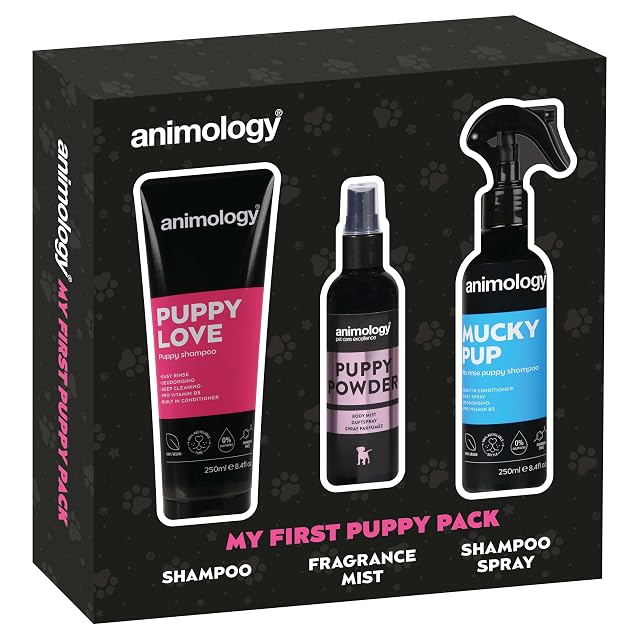 Animology My First Puppy Pack - Set de regalo para cachorros con champú y spray sin aclarado y niebla…