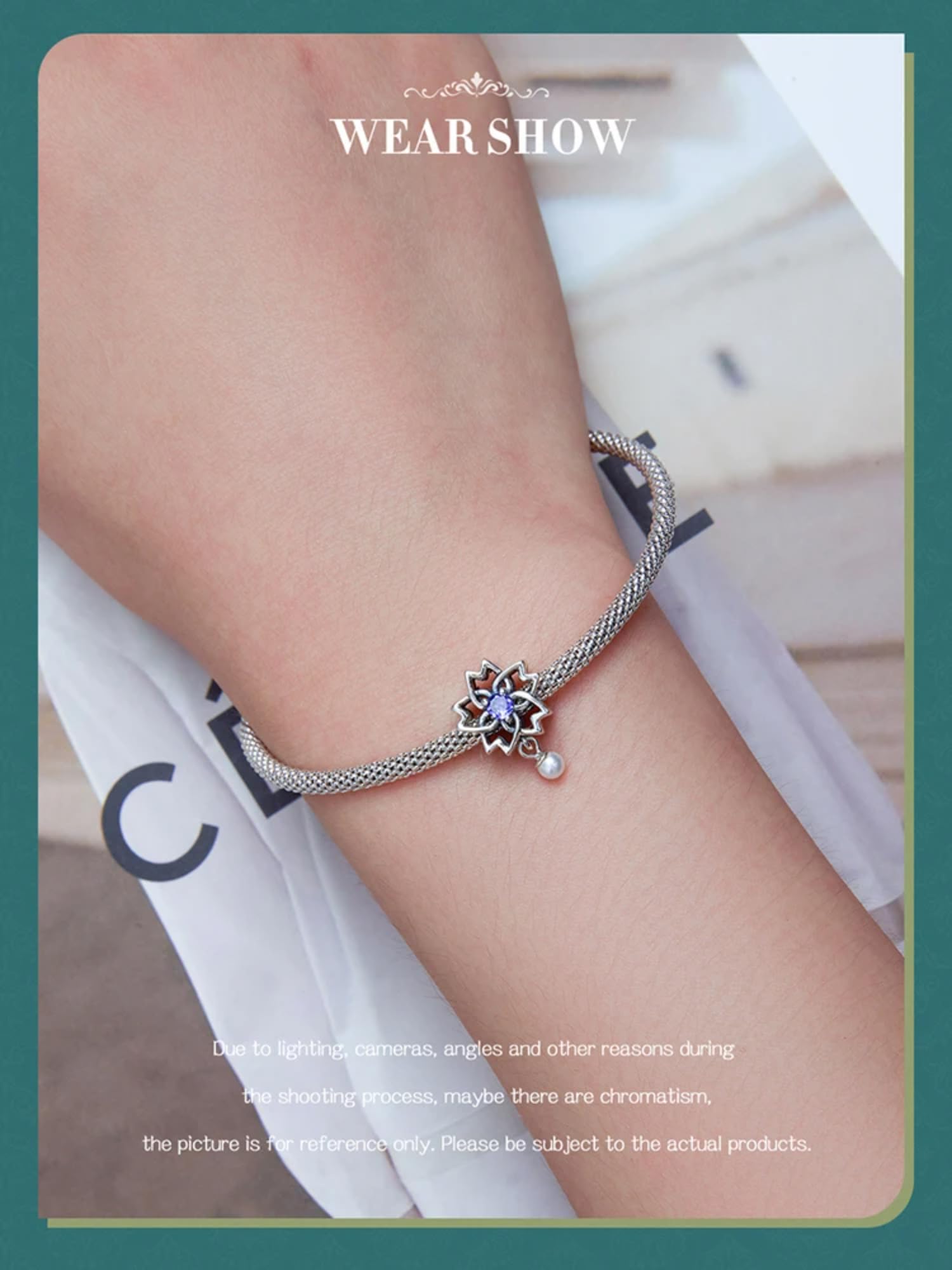 Colgante de plata de ley 925 con textura vintage de circonio morado, ideal para pulseras y brazaletes DIY, con perlas brillantes.