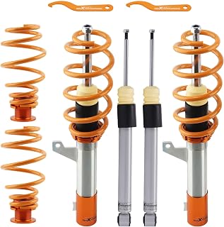 Coilovers for VW Golf MK5 2003-2008, for MK6 2008-2012, for Jetta MK5 2006-2011, for Audi A3 / TT FWD 2006-2014, Height Adjustable Struts, Preset Damping Lowering Kit, Gold