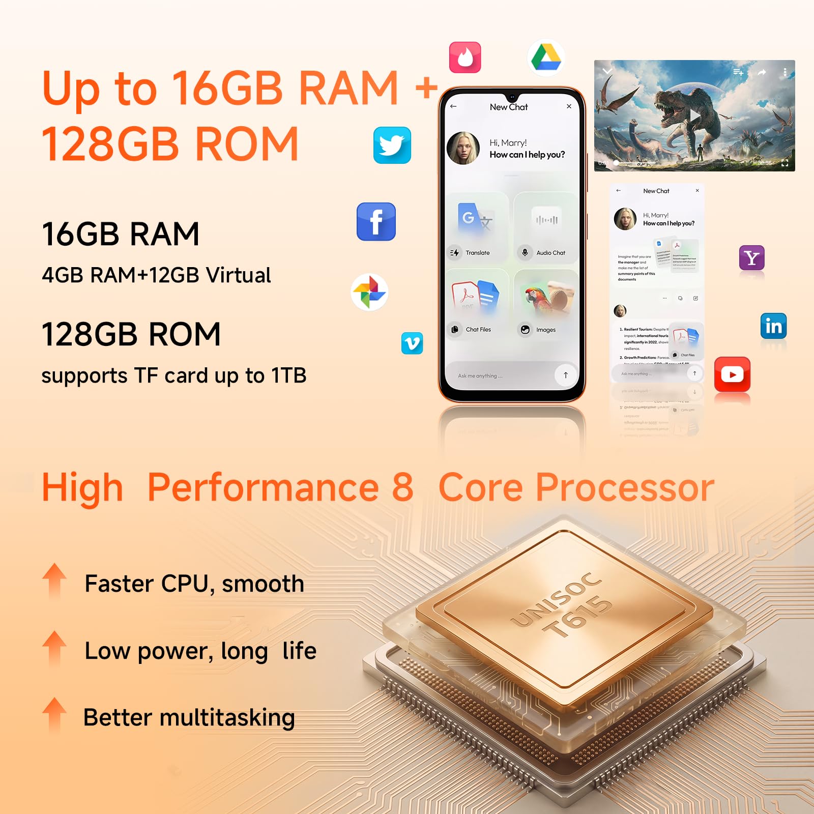 FOSSiBOT C17-6.9" FHD+120Hz Écran Android 16 Telephone Portable