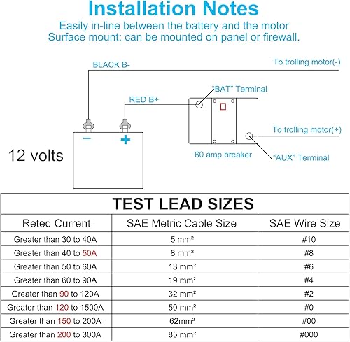 Miniatura 6 de Generic Disyuntor impermeable de 100 amperios, con reinicio manual, 12 V-48 V CC, 30 A-300 A, para automóviles, motores de arrastre marítimo, barco,