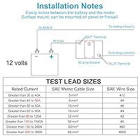 Vista 6 de Generic Disyuntor impermeable de 120 amperios, con reinicio manual, 12 V-48 V CC, 30A-300 A, para motores de arrastre marinos, barco, ATV, sistema