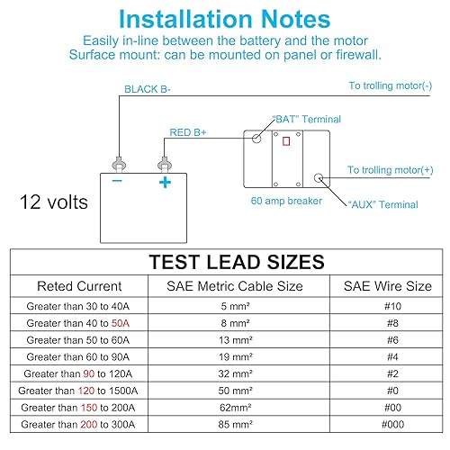 Miniatura 6 de Generic Disyuntor impermeable de 200 amperios, con reinicio manual, 12 V-48 V CC, 30A-300 A, para motores de arrastre marinos, barco, ATV,