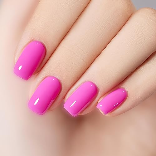 Miniatura 9 de MEMEDA Esmalte de uñas en gel, 0.5 onzas líquidas, color rosa neón y rosa intenso, diseño de arte de uñas para niñas, salón de belleza, regalo de