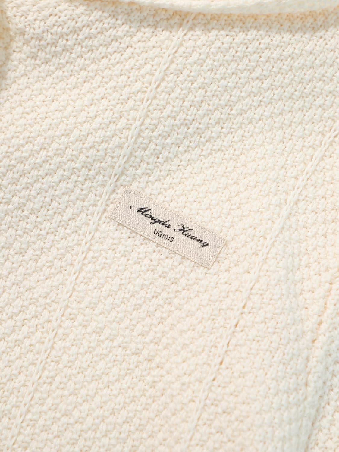 2026 Premium Girls Cable Knit Zip Up Cardigan with Hood, Letter Patched Long Sleeve Sweatshirt - Image 4