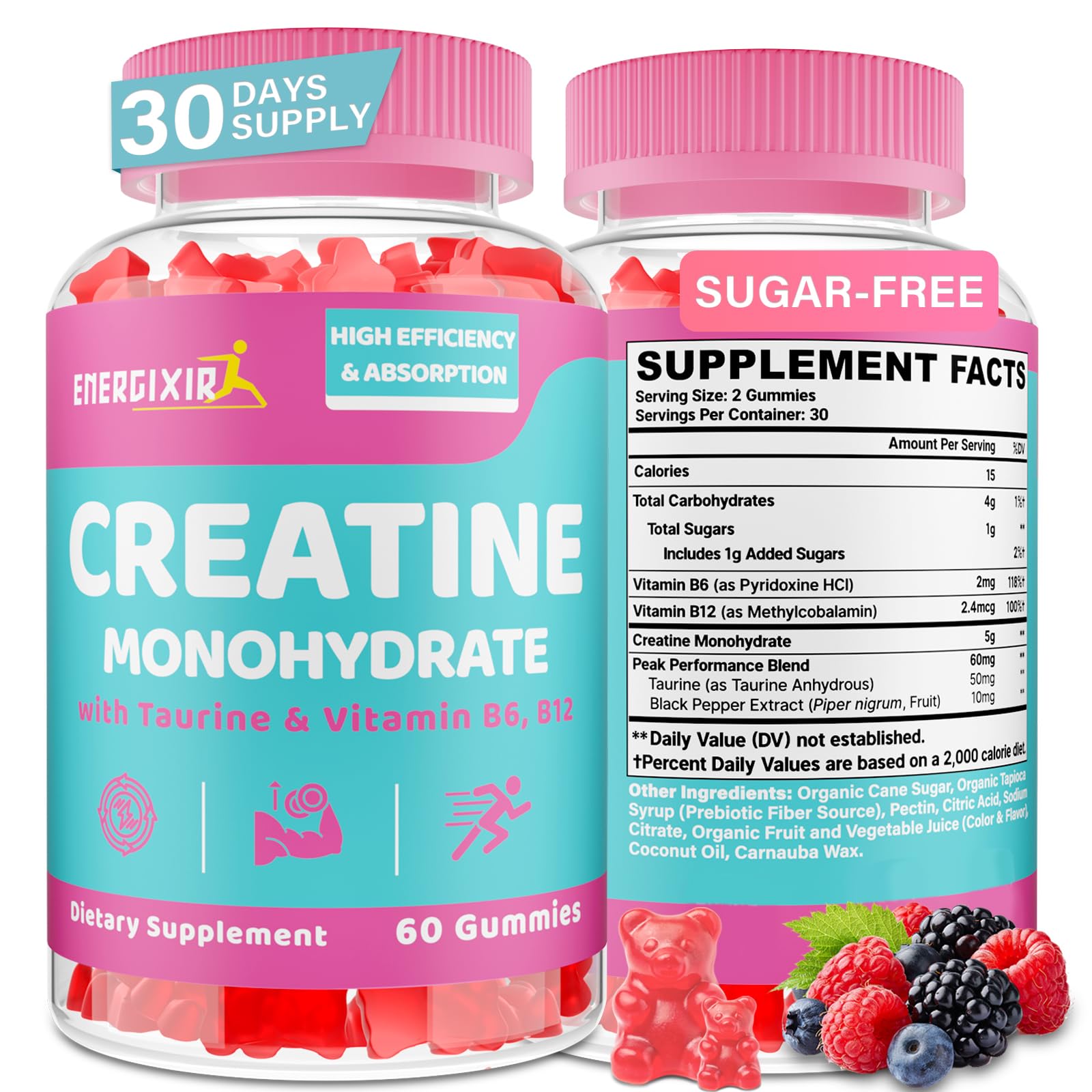 Creatine for Women, Creatine Gummies for Women - 60 Creatine Gummies