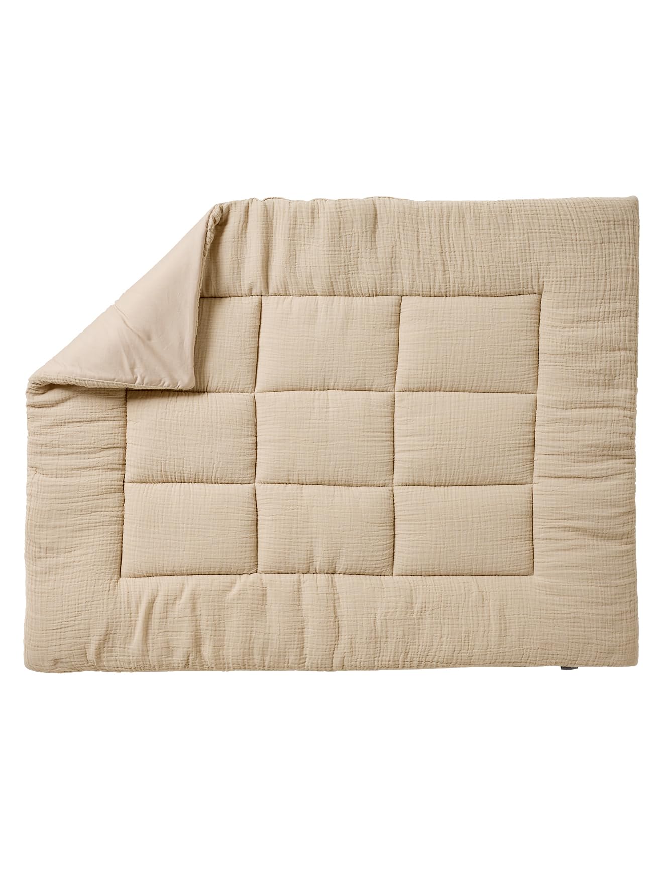 Tapis de sol parc Vertbaudet vanille 100x100 en gaze de coton