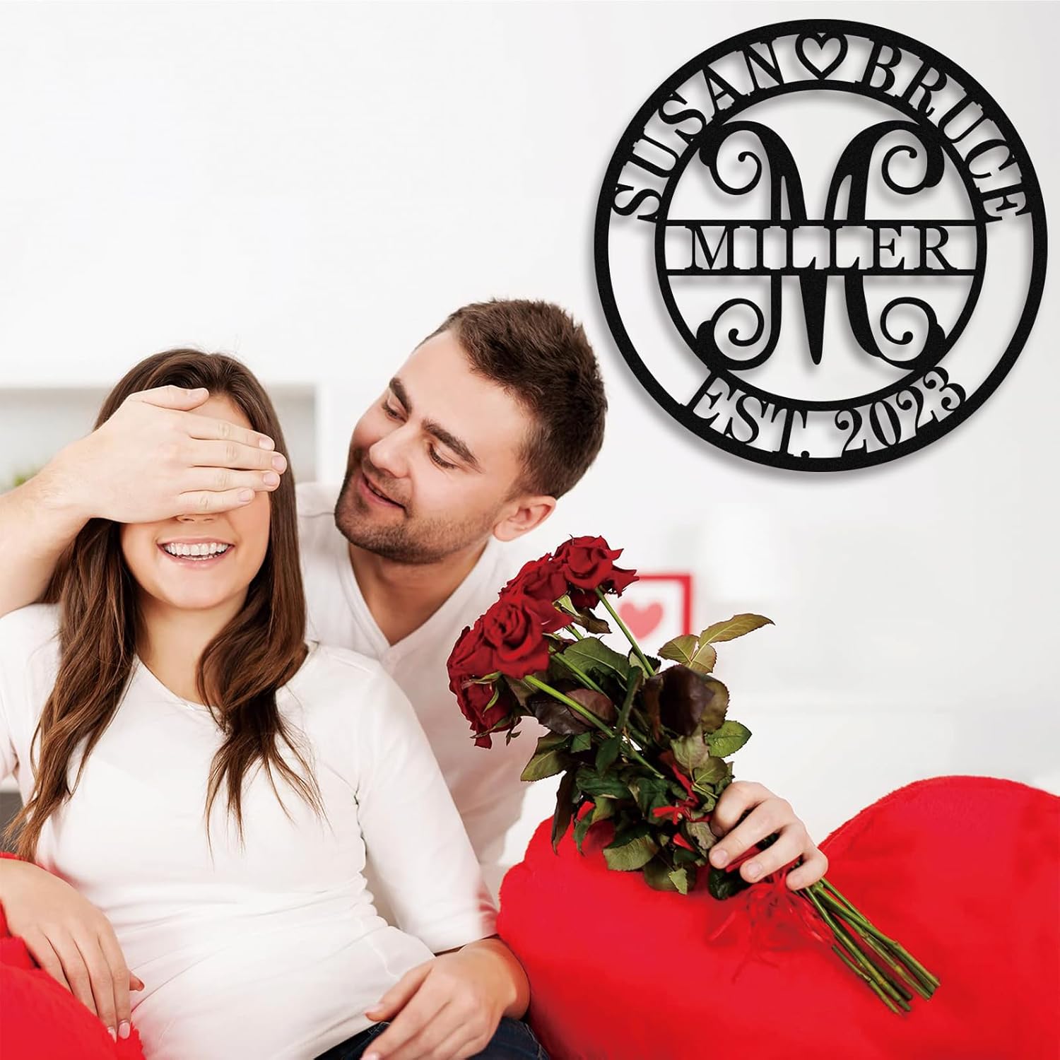 Custom Metal Last Name Sign, Anniversary Wedding Gifts for Couple, Custom Metal Sign, Personalized Family Name Sign, Custom Metal Name Sign, Custom Split Letter Name Sign for Wall Decor