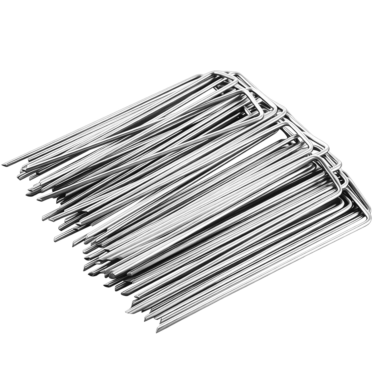 200 Pack 6 Inch Heavy Duty U-Shaped Landscape Staples, 11 Gauge Galvanized Steel Garden Stakes for Securing Landscape Fabric, Irrigation Tubing, Fences, and Outdoor Projects