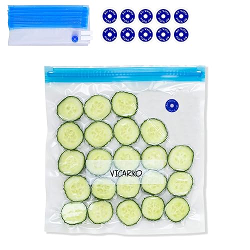 VICARKO 30 Vacuum Zipper Bags, Vacuum Sealer Bags, Food Storage,