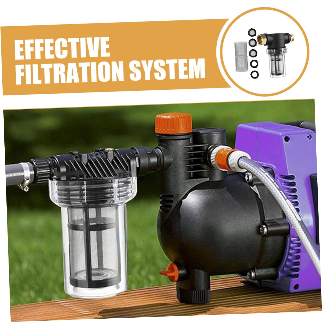 INOOMP 3ensembles Filtre De Rotatif pour Évier Purificateur Eau avec Préfiltre pour Éliminer Boue Et Impuretés Installation Facile
