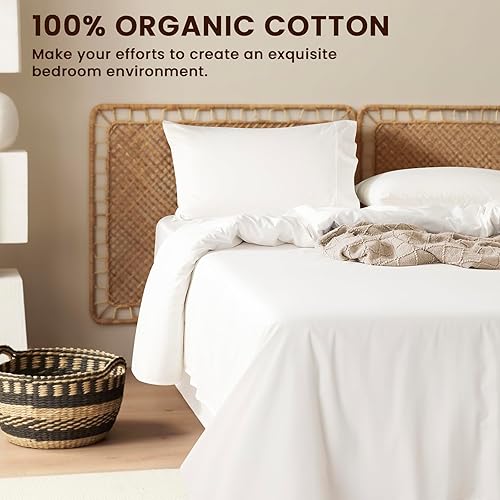 Miniatura 2 de LBRO2M Juego de sábanas de 100% algodón egipcio de 1000 hilos, tamaño Queen, juego de sábanas de 4 piezas, bolsillo profundo de 16 pulgadas, para