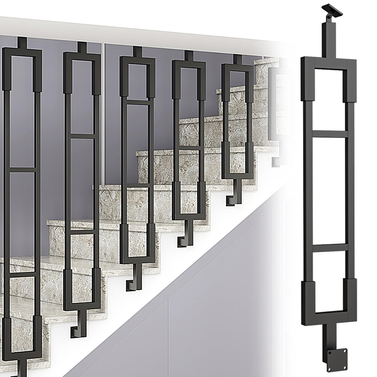 Garde-corps d'escalier personnalisable pour sécuriser les angles difficiles