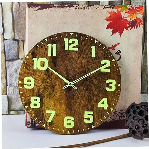 Miniatura 5 de DECHOUS Reloj de pared con patrón de fuego, reloj de pared sin tictac, decoración retro, reloj de pared, brillo nocturno, para mujeres+correas de