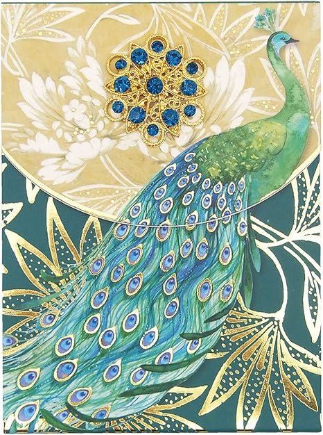 Amazon パンチスタジオ ノートパッド ブローチ付き 孔雀 グリーン ノート 文房具 オフィス用品