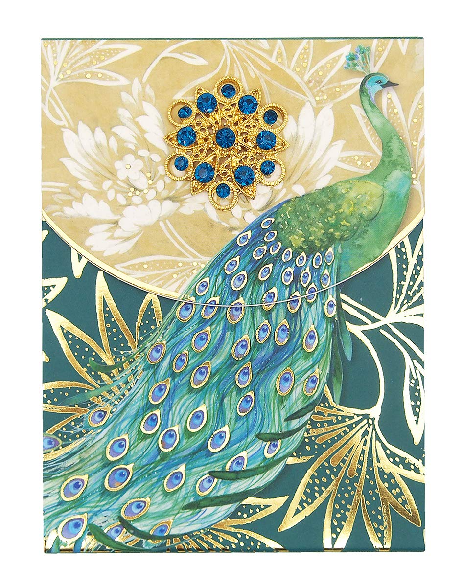 Mini NotePadBroochEmrldPeacock