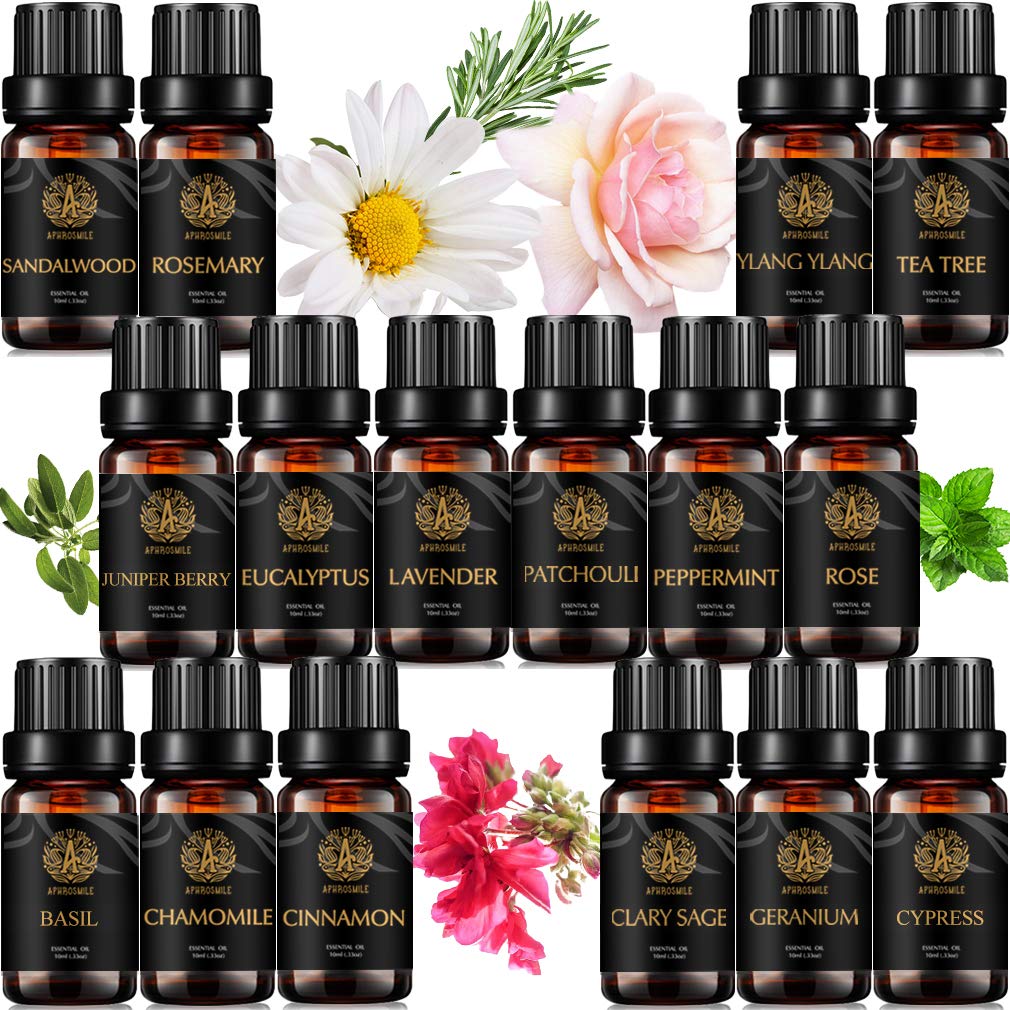 Top 16 Aromatherapie Clary Salbei ätherisches Öl Set für Diffusor, 100% reine Kamille ätherisches Öl Kit für Luftbefeuchter, Lavendel ätherische Öle Set - Ylang Ylang, Rose Öle...