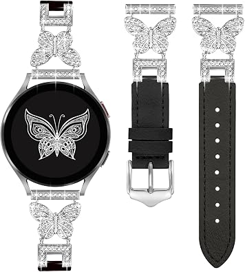 20mm Women Leather Band for Samsung Galaxy Watch 7/6/5/4 40mm 44mm