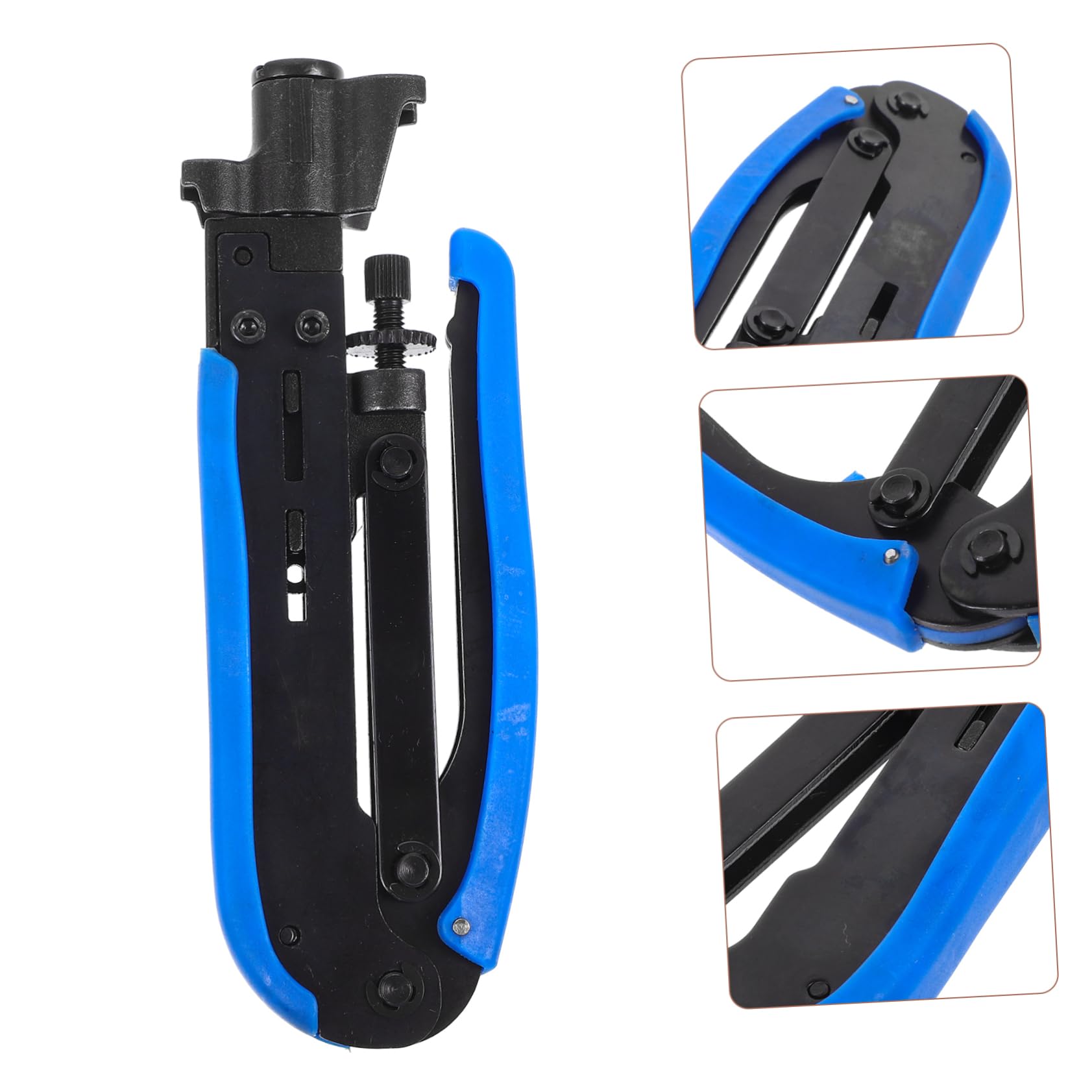 Uonlytech Herramienta de Crimpado para Cable Coaxial Pequeña Acero Inoxidable y Plástico, Fácil de Usar para Transmisión Precisa en Entornos Industriales y Hogar