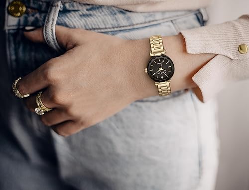 Miniatura 9 de Jessica Simpson Diamond Collection - Reloj para mujer, cuarzo clásico, banda de metal, cara redonda de cristal facetado, elegante reloj de vestir