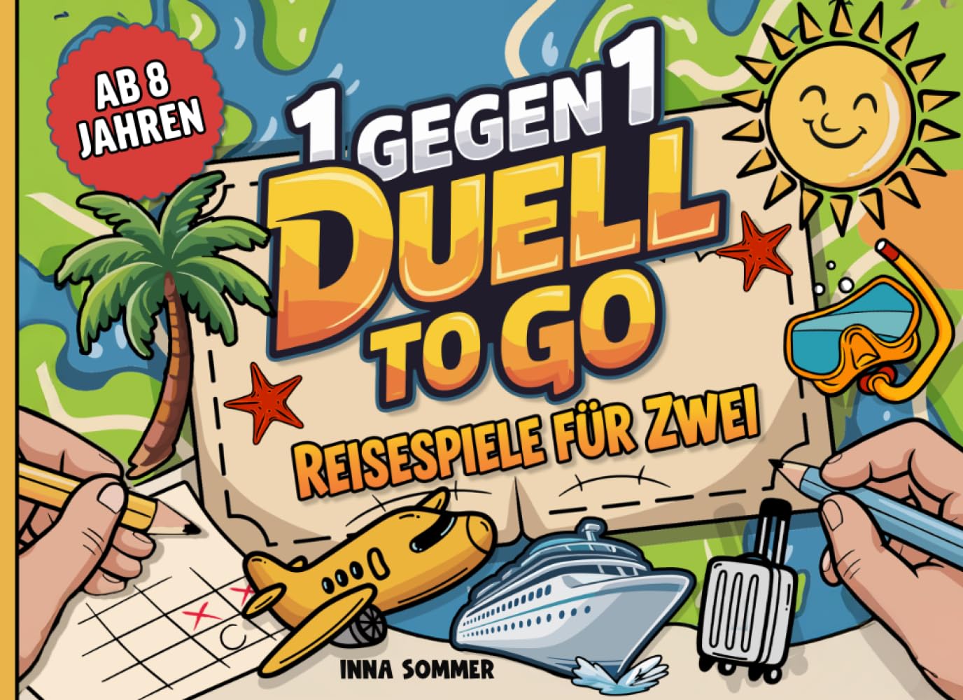 1 gegen 1 Duell to Go: Reisespiele für Zwei | 25 Duelle ohne Hilfsmittel – nur Stift & Papier | Ideal für Kinder, Familien & Paare im Auto, Flugzeug & Urlaub