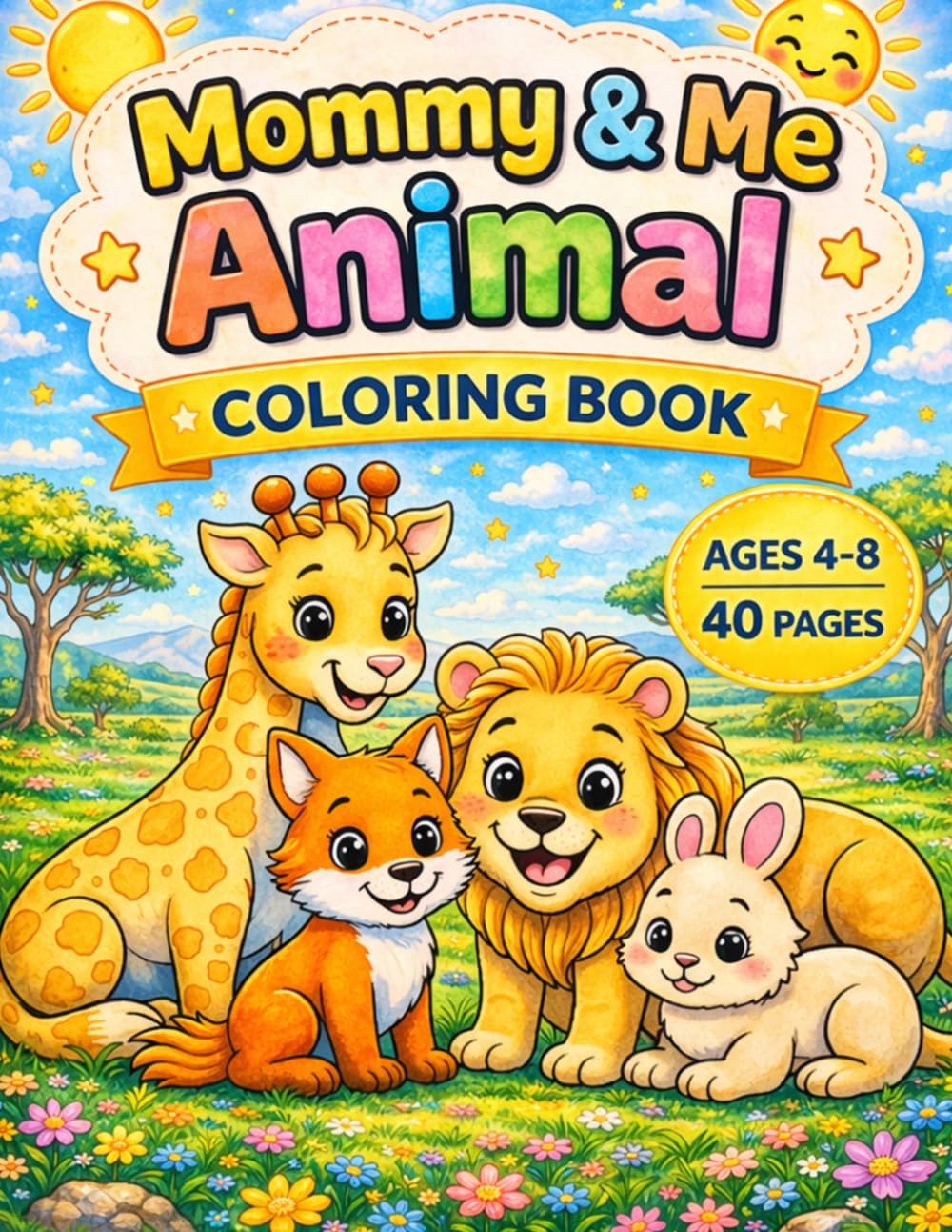 Mommy & Me Animal Coloring Book for Kids Ages 4–8: Cute Animal Bonding Pages – A Sweet Gift from Kids for Mom and Family