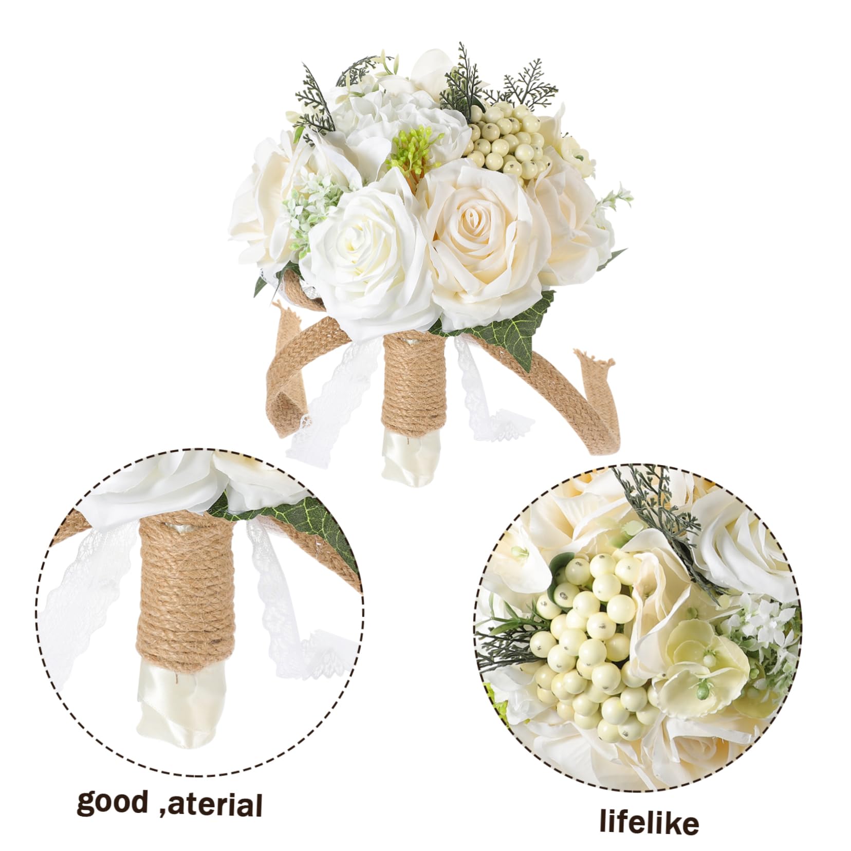 Großer Kunstblumenstrauss aus Seidenblumen mit Realistischer Optik Langer Haltbarkeit und Pflegeleicht für Hochzeit und Brautstrauß Dekoration