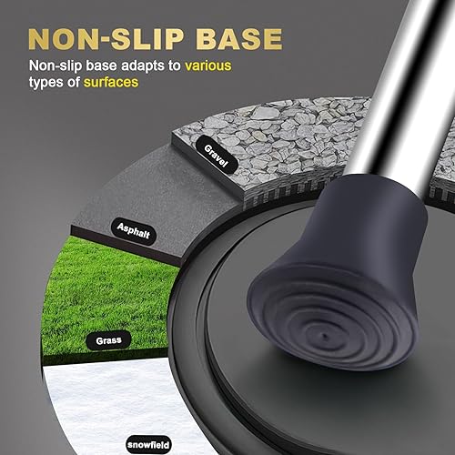 Miniatura 7 de BigAlex Bastón plegable de aleación con asiento, ligero y ajustable con asiento, asiento de caña con LED para personas mayores, silla de caña para