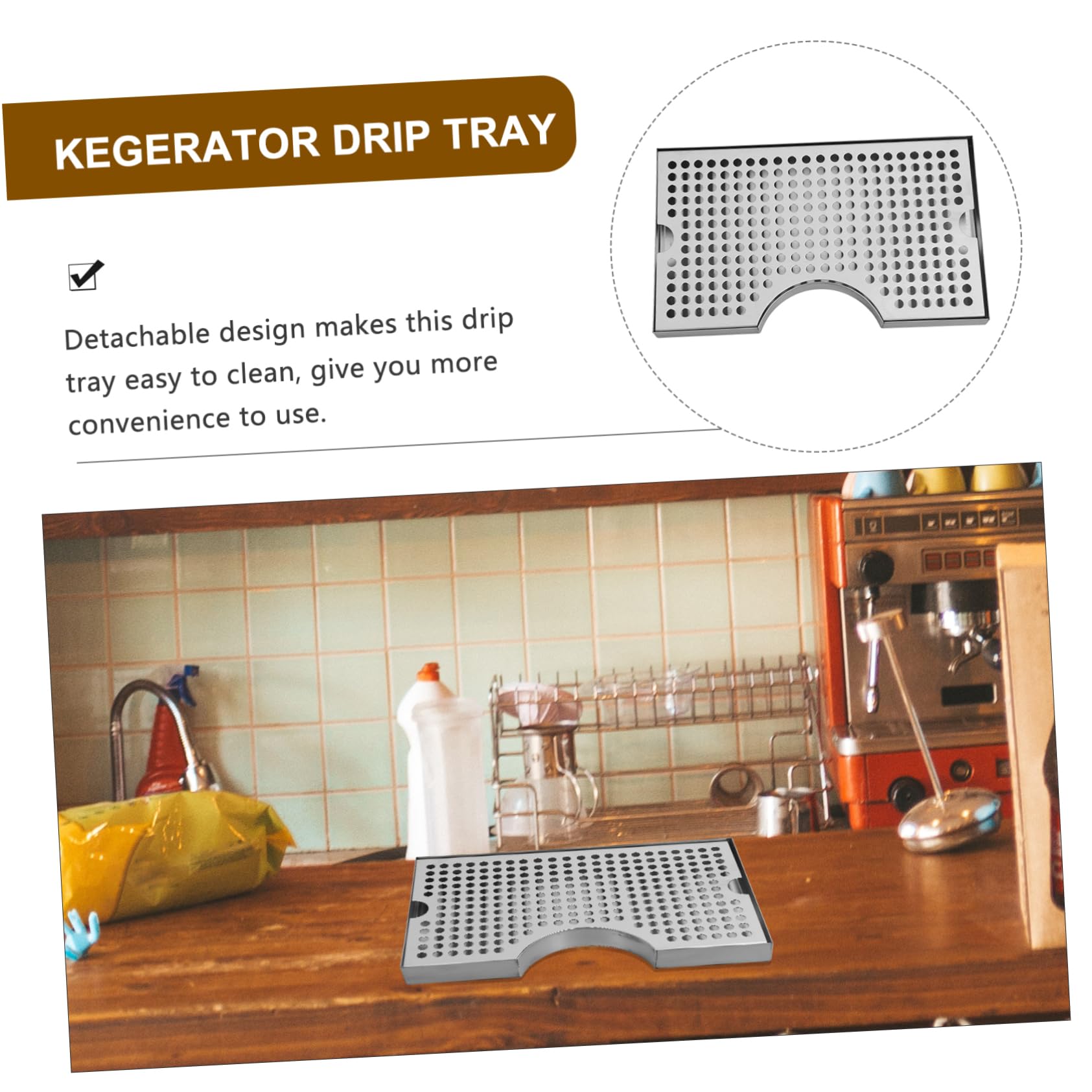 ULTECHNOVO Bandeja De Goteo Para Máquina De Cerveza Recogegotas De Acero Inoxidable Bandeja Para Dispensador De Cerveza Para Refrigerador De Barriles