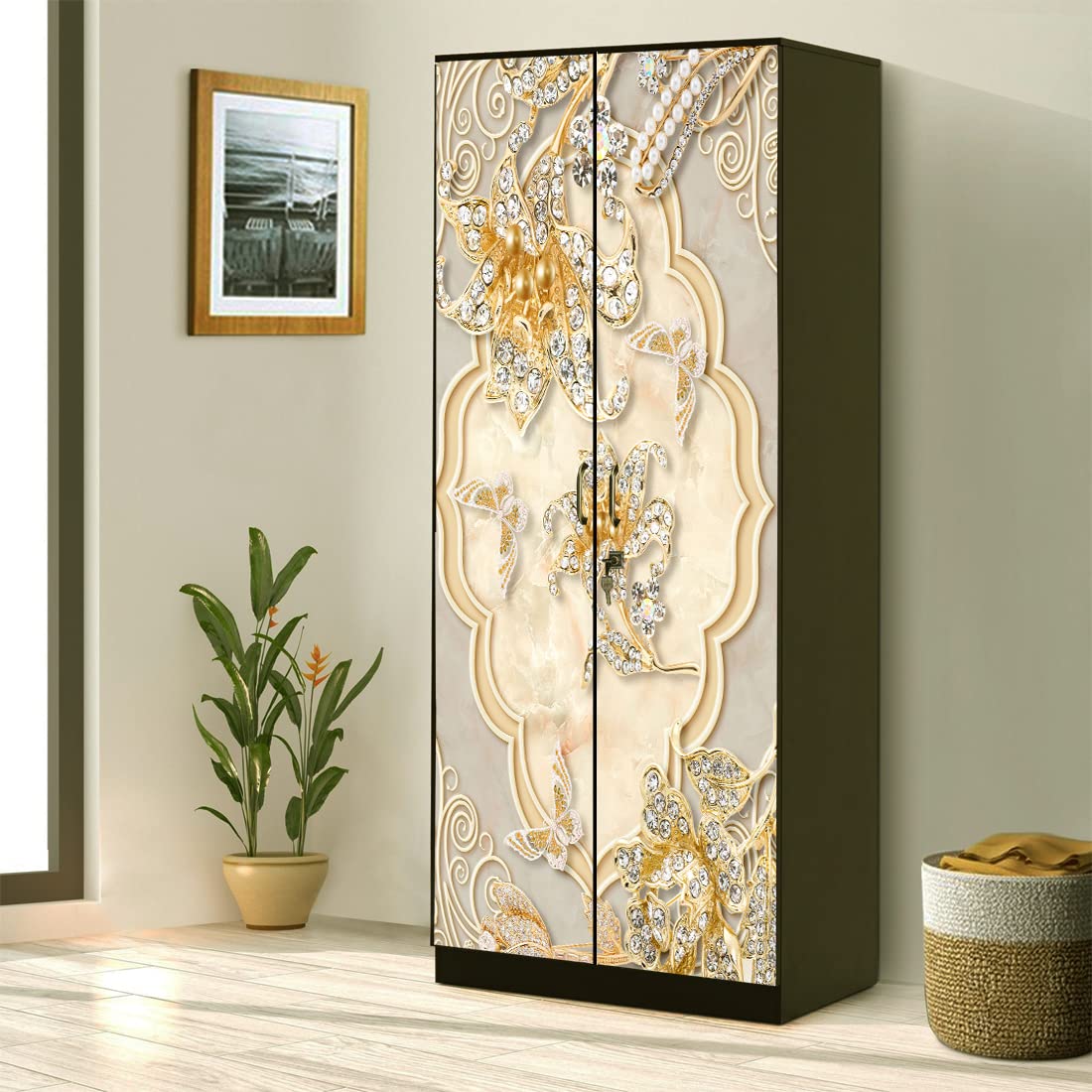 WallDaddy Self Adhesive Almirah Stickers, Wall Stickers, Decorative Sticker Wallpaper for Home Wardrobe Doors (Diamond Flower Almirah) PVC Vinyl Size Large (39 x 84 Inch) (B09W17QJ68) Amazon Price History, Amazon Price Tracker