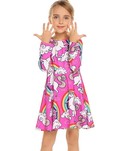 Mermaid print dress girl Clearance