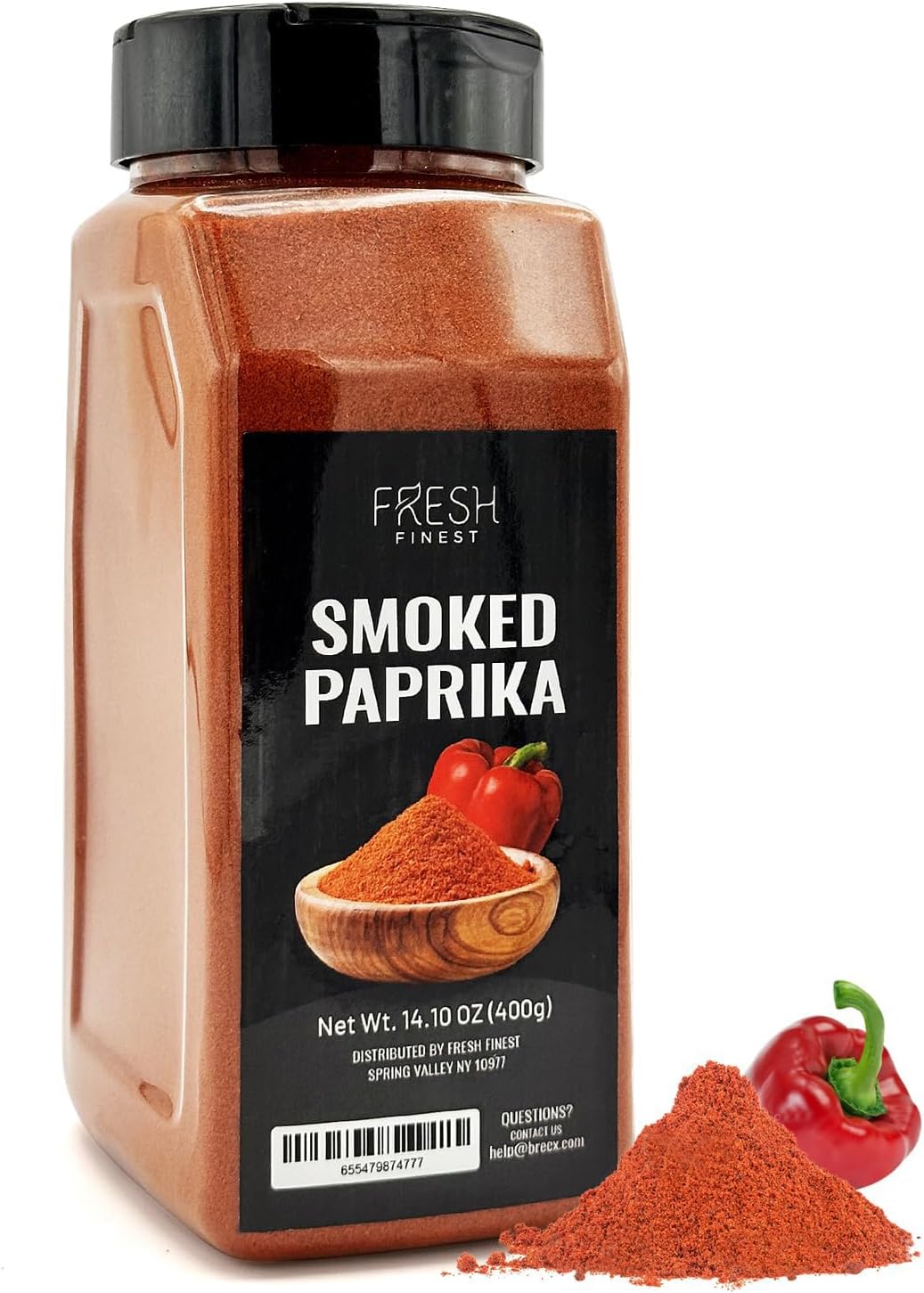 Fresh Finest Smoked Paprika – 14.10 oz Smoked Paprika Powder – Premium Paprika Seasoning for Cooking, Meat Rubs, Marinades, Sauces, Goulash – No Preservatives and Fillers – Rich and Intense Flavor
