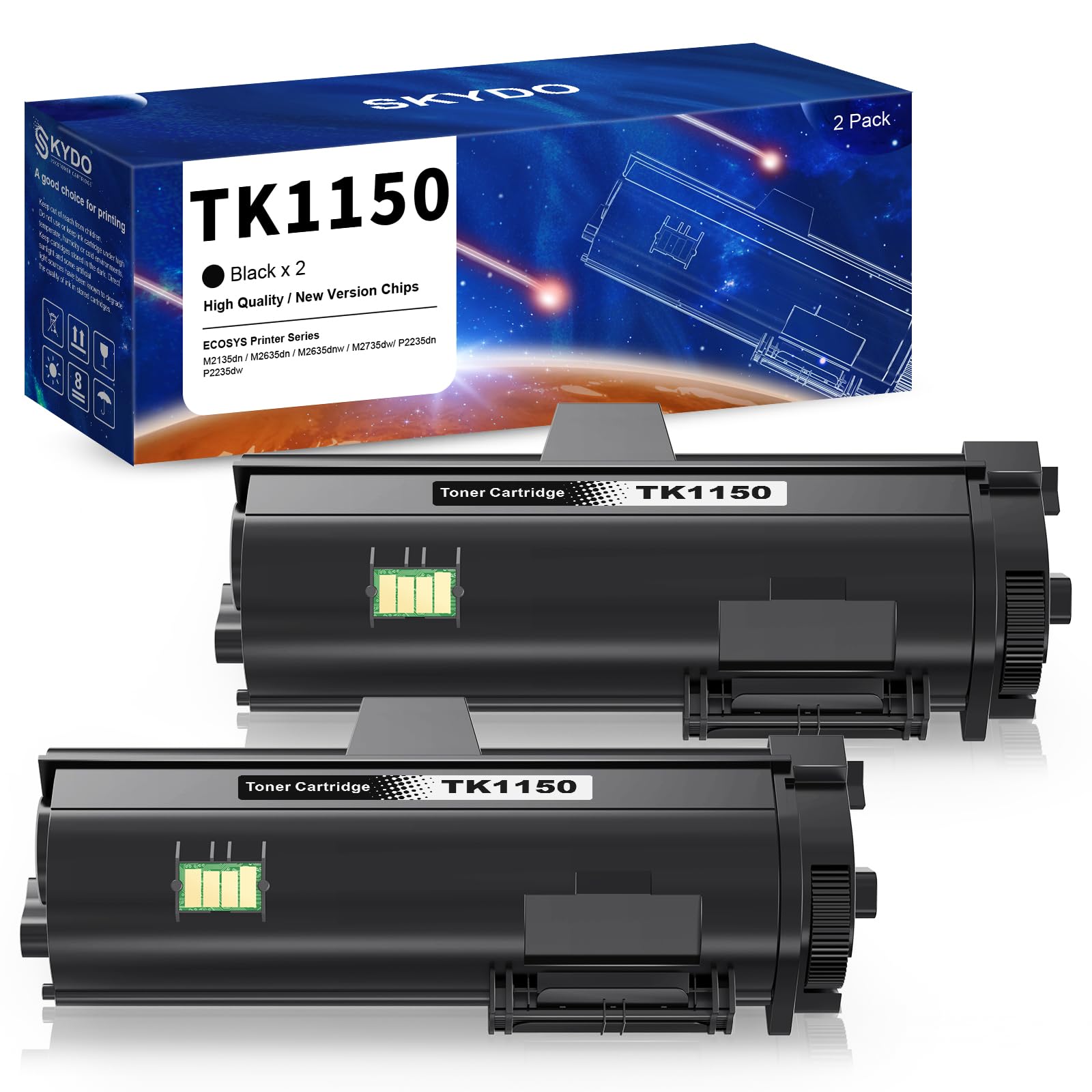 Skydo TK1150 Toner Compatibile con Toner Kyocera TK-1150 Nero Compatibile con ECOSYS M2135dn, M2635dn, M2735dw, P2235dn, P2235dw Stampanti