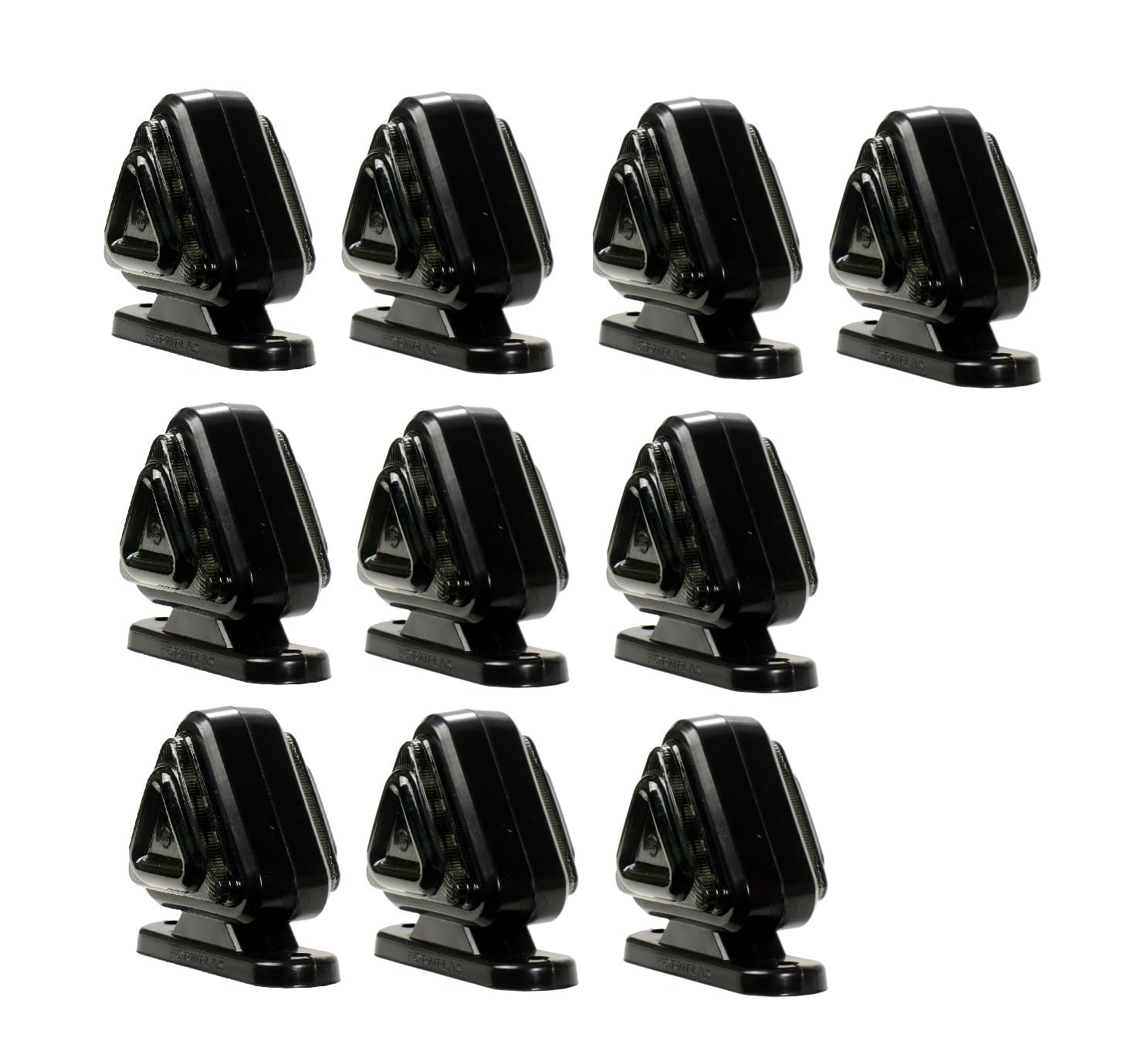 Generico 10 luces de tamaño LED 12 V 24 V naranja rojo lente ahumada faros laterales forma triángulo de goma para remolque, furgoneta, caravana, tractor