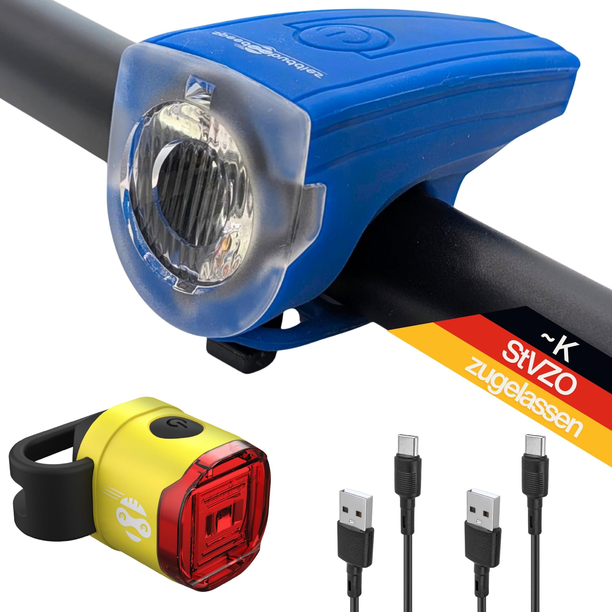 SPEED BUDDIES Kinderfahrrad Frontlicht | StVZO zugelassen, USB-C wiederaufladbar, wasserdicht & robust, Lange Leuchtdauer – LED Fahrradlampe für Kinder