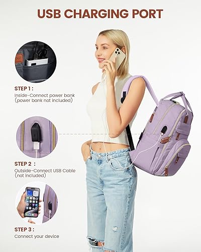 Miniatura 6 de LOVEVOOK - Mochila para computadora portátil con candado de seguridad para mujer mochila antirrobo de gran capacidad unisex de 17 pulgadas para