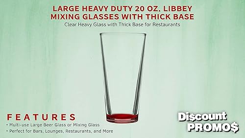 Miniatura 10 de Libbey - Juego de 10 vasos mezcladores, 20 onzas, transparente, pub, base gruesa, color verde