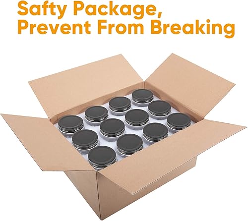 Miniatura 7 de QAPPDA Tarros de vidrio con tapas de 8 onzas, tarros de conservas para encurtidos y almacenamiento de cocina, tarros de especias de boca ancha con