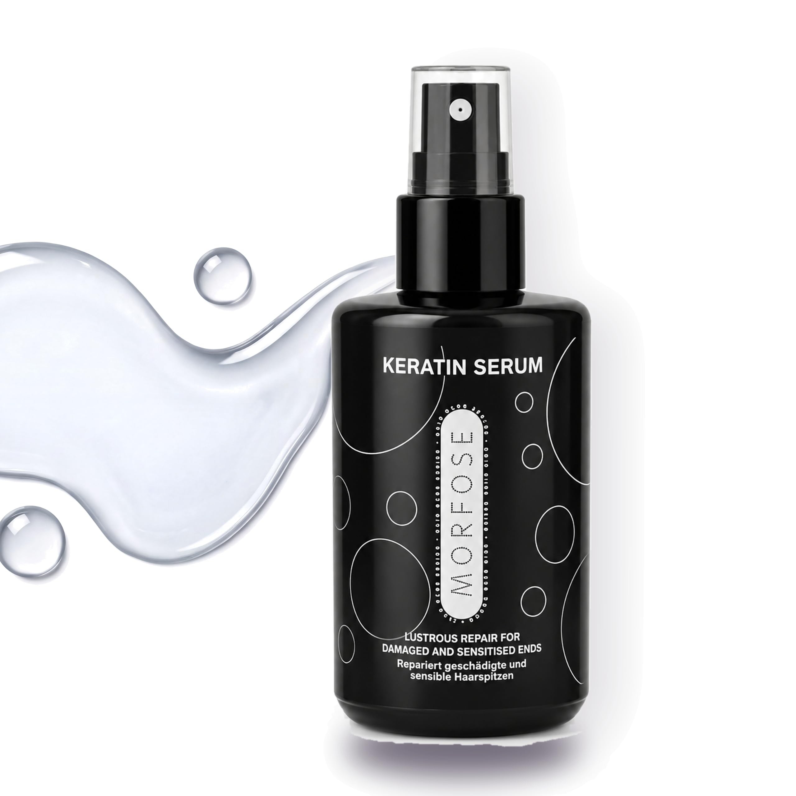 Morfose Hair Serum 75ml, Oil Treatment for Dry, Damaged Hair – Anti-Frizz, Heat Protection & Moisturizing Leave-In Conditioner (75 ml (Pack of 1), Keratin)