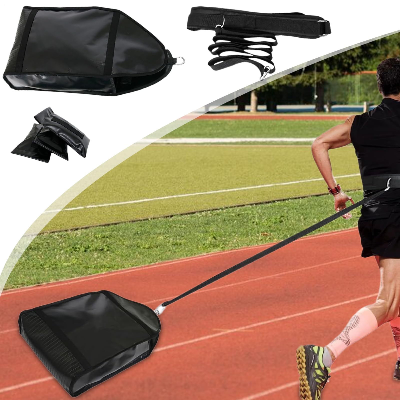 Trainer per slitta con peso regolabile, imbracatura per slitta con peso