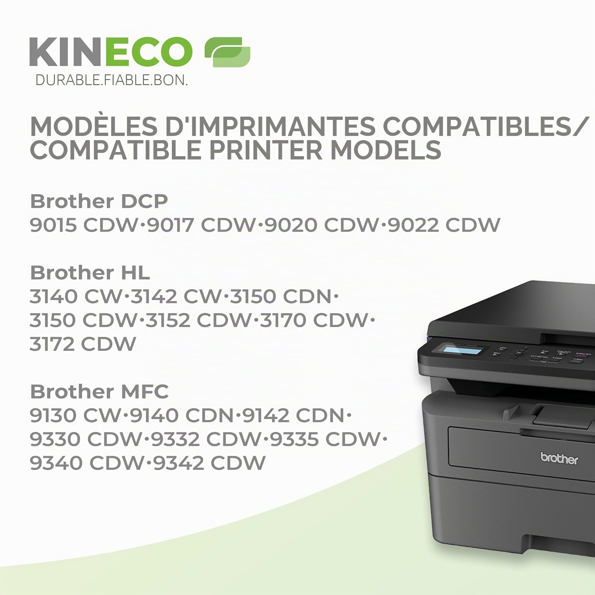 Kineco 4 Tambours compatibles pour Brother DR241CL DR-241CL DCP-9020CDW HL-3140 CW 3170 3150 CDW CDN MFC-9130 CW 9140 CDN 9330 9340 CDW